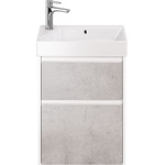 Пенал универсальный Dreja Slim 30 см 99.0505, бетон/белый глянцевый фото 2