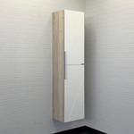 Пенал подвесной Comforty Мерано 35 см, белый/дуб дымчатый фото 