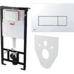 Инсталляция для подвесного унитаза Alcaplast SET 4v1 AM101/1120-4:1 RU M571-0001 (кнопка хром глянцевый) фото 