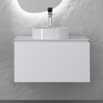 Тумба подвесная со столешницей Jorno Stone 80 см Stn.01.80/P/W/JR, белый фото 