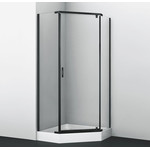 Душевое ограждение WasserKraft Wiese 100x100 см 84P38, чёрный/прозрачное фото 