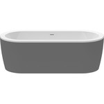 Ванна отдельностоящая Cezares Slim Central 180x80 см Slim Central-180-80-60-NERO-SET, белый/черный матовый фото 