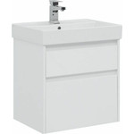 Тумба подвесная с раковиной Aquanet Nova Lite 60 см 242575 (2 ящика) белый, Цвет фасада: белый фото 