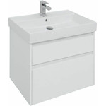 Тумба подвесная с раковиной Aquanet Nova Lite 75 см 242272 (2 ящика) белый, Цвет фасада: белый фото 