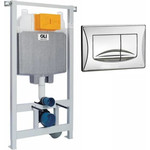 Инсталляция для унитаза Oli 74 09262 OLM (кнопка смыва River Dual, хром глянец) фото 