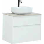 Тумба подвесная со столешницей Aquanet Nova Lite 75 см 242272 (2 ящика) белый, Цвет фасада: белый фото 