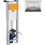 Инсталляция для унитаза Oli Quadra 280490mRI00 (кнопка смыва River, хром глянец) фото 