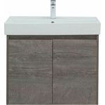 Тумба подвесная с раковиной Aquanet Nova Lite 75 см 298851 (2 дверцы) дуб рошелье, Цвет фасада: дуб рошелье фото 