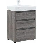 Тумба напольная с раковиной Aquanet Nova Lite 60 см 302470 (3 ящика) дуб рошелье, Цвет фасада: дуб рошелье фото 