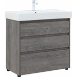 Тумба напольная с раковиной Aquanet Nova Lite 85 см 302476 (3 ящика) дуб рошелье, Цвет фасада: дуб рошелье фото 