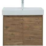 Тумба подвесная с раковиной Aquanet Nova Lite 75 см 298852 (2 дверцы) дуб рустикальный, Цвет фасада: тёмное дерево фото 