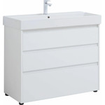 Тумба напольная с раковиной Aquanet Nova Lite 100 см 302478 (3 ящика) белый, Цвет фасада: белый фото 