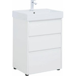 Тумба напольная с раковиной Aquanet Nova Lite 60 см 302469 (3 ящика) белый, Цвет фасада: белый фото 