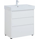 Тумба напольная с раковиной Aquanet Nova Lite 75 см 302472 (3 ящика) белый, Цвет фасада: белый фото 