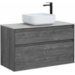 Тумба подвесная со столешницей Aquanet Nova Lite 100 см 242582 (2 ящика) дуб рошелье, Цвет фасада: дуб рошелье фото 