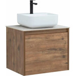 Тумба подвесная со столешницей Aquanet Nova Lite 60 см 249511 (1 ящик) дуб рустикальный, Цвет фасада: тёмное дерево фото 