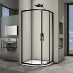 Душевое ограждение Veconi Rovigo 80x80 см RV07B-80-01-C3, чёрный/прозрачное фото 