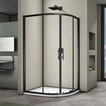 Душевое ограждение Veconi Rovigo 100x80 см RV08B-10080-01-C3, чёрный/прозрачное фото 