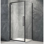 Душевое ограждение Veconi Rovigo 90x70 см RV033B-9070-01-C7, чёрный/прозрачное фото 