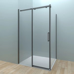 Душевое ограждение Veconi Rovigo 120x100 см RV070-120100PR-01-19C4, чёрный/прозрачное фото 