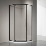 Душевое ограждение Veconi Rovigo 100x100 см RV35B-100-01-C7, чёрный/прозрачное фото 