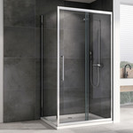 Душевое ограждение Abber Schwarzer Diamant 140х80 см AG30140H-S80, хром/прозрачное фото 