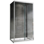 Душевое ограждение Abber Schwarzer Diamant 120х100 см AG30120H-S100-S100, хром/прозрачное фото 