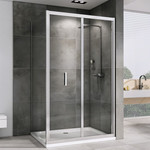 Душевое ограждение Abber Sonnenstrand 90х90 см AG07090-S90, хром/прозрачное фото 