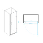 Душевая дверь RGW PA-06B 70 см 41080607-14, чёрный/прозрачное фото 