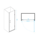 Душевая дверь RGW PA-06B 90 см 41080609-14, чёрный/прозрачное фото 