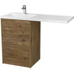 Тумба напольная с раковиной-столешницей Акватон Лондри 120 см 1A2669K1LHDR0 (раковина слева) дуб рустикальный фото 