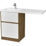 Тумба напольная с раковиной-столешницей Акватон Лондри 120 см 1A2669K2LHDR0 (раковина слева) дуб рустикальный/белый фото 