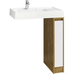 Тумба напольная с раковиной-столешницей Акватон Лондри 80 см 1A2671K2LHDR0, дуб рустикальный/белый фото 