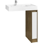 Тумба напольная с раковиной-столешницей Акватон Лондри 80 см 1A2671K2LHDY0, дуб кантри/белый фото 