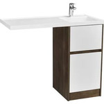 Тумба напольная с раковиной-столешницей Акватон Лондри 105 см 1A2670K2LHDY0 (раковина справа) дуб кантри/белый фото 