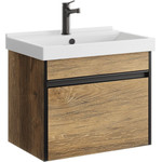 Тумба подвесная с раковиной Aqwella Urban 60 см URB0106DB, дуб балтийский, Цвет фасада: тёмное дерево фото 
