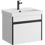 Тумба подвесная с раковиной Aqwella Urban 60 см URB0106W, белый глянцевый, Цвет фасада: белый фото 