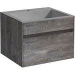 Тумба подвесная с раковиной Vincea Chiara 60 см VMC-2C600GS (раковина серая VCB-13600G), серый камень фото 
