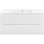 Тумба подвесная с раковиной Vincea Mia 100 см VMC-2MC100GW, белый глянец фото 