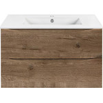 Тумба подвесная с раковиной Vincea Mia 80 см VMC-2MC800VO, дуб винтаж фото 
