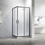 Душевое ограждение Veconi Rovigo 110x90 см RV27B-11090-01-C8, черный/прозрачное фото 