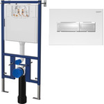 Инсталляция для унитаза Loranto 4501 (кнопка смыва белая глянцевая 7320) фото 