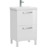 Тумба подвесная/напольная с раковиной Cersanit Melar 50 см B-SU-MEL-CM50, 2 ящика, белый фото 