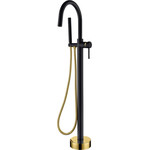 Смеситель для ванны напольный Boheme Uno 469-BG, чёрный/золото, Цвет производителя: чёрный, золото фото 