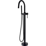 Смеситель для ванны напольный Boheme Uno 469-B, чёрный матовый, Цвет производителя: чёрный матовый фото 