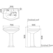Раковина с пьедесталом Creo Ceramique Dijon 75 см фото 2