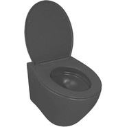 Унитаз подвесной безободковый Azario Keras AZ-99046B с тонкой крышкой микролифт, чёрный матовый, Цвет производителя: чёрный матовый фото 3