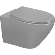 Унитаз подвесной безободковый Azario Keras AZ-99046G с тонкой крышкой микролифт, серый матовый, Цвет производителя: серый матовый фото 