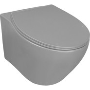 Унитаз подвесной безободковый Azario Keras AZ-99046G с тонкой крышкой микролифт, серый матовый, Цвет производителя: серый матовый фото 2