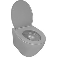 Унитаз подвесной безободковый Azario Keras AZ-99046G с тонкой крышкой микролифт, серый матовый, Цвет производителя: серый матовый фото 3